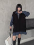 Knit Switch Denim Dress